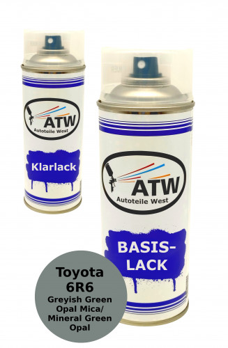 Autolack für Toyota 6R6 Greyish Green Opal Mica / Mineral Green Opal +400ml Klarlack Set